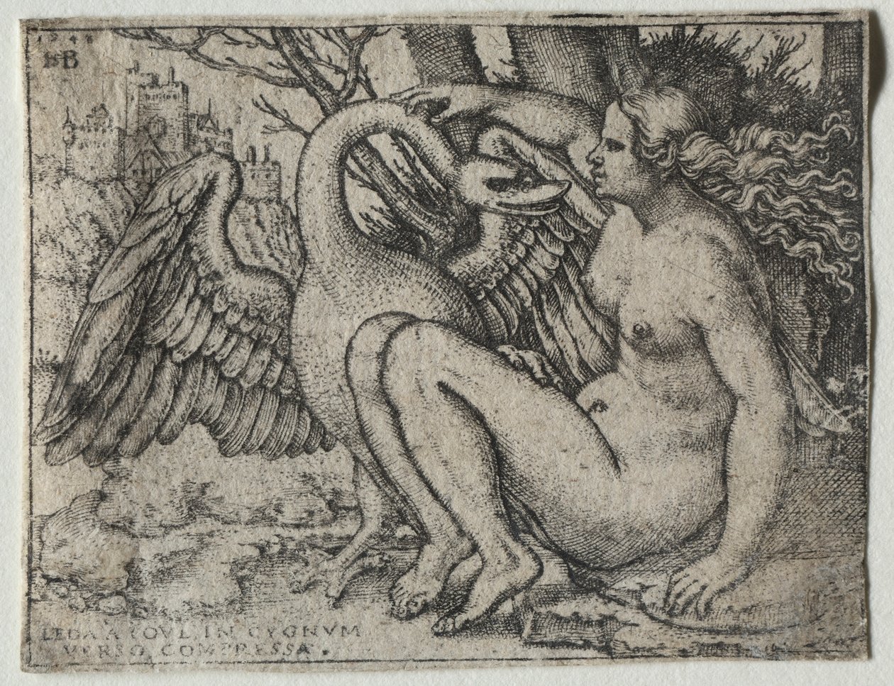 Leda en de Zwaan, 1548 door Hans Sebald Beham