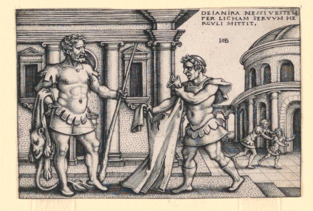 Lichas brengt het kleed van Nessus naar Hercules door Hans Sebald Beham
