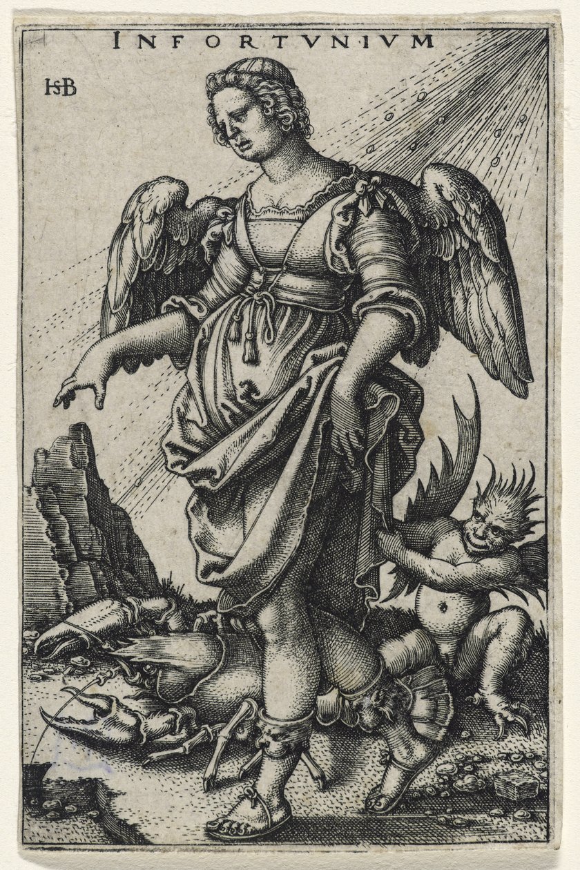 Ongeluk (Das Ungluck) (gravure op geschept papier) door Hans Sebald Beham