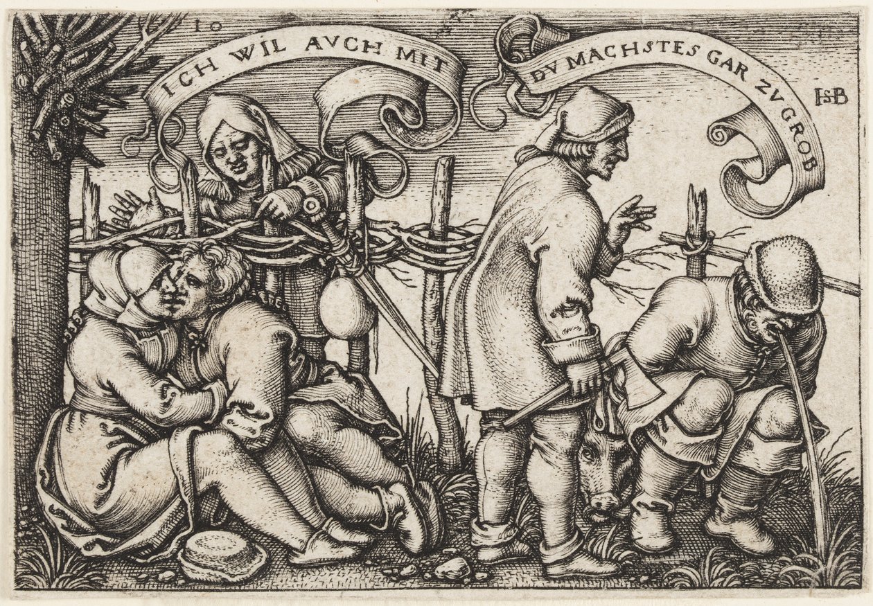 Boeren achter de haag door Hans Sebald Beham