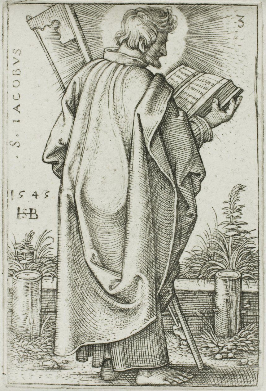 St. Jacobus Minor, plaat 3 uit De Twaalf Apostelen door Hans Sebald Beham