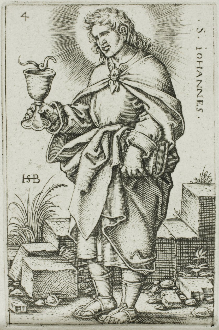 St. Johannes, plaat 4 uit De Twaalf Apostelen door Hans Sebald Beham