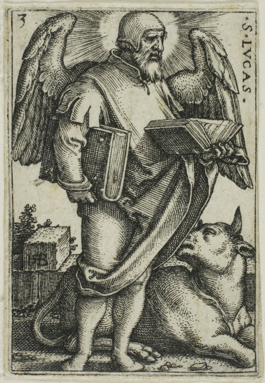 St. Lucas, uit De vier evangelisten door Hans Sebald Beham