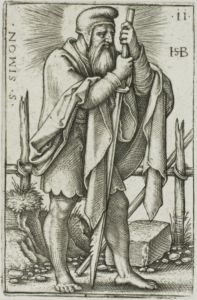St. Simon, plaat 11 uit De Twaalf Apostelen door Hans Sebald Beham