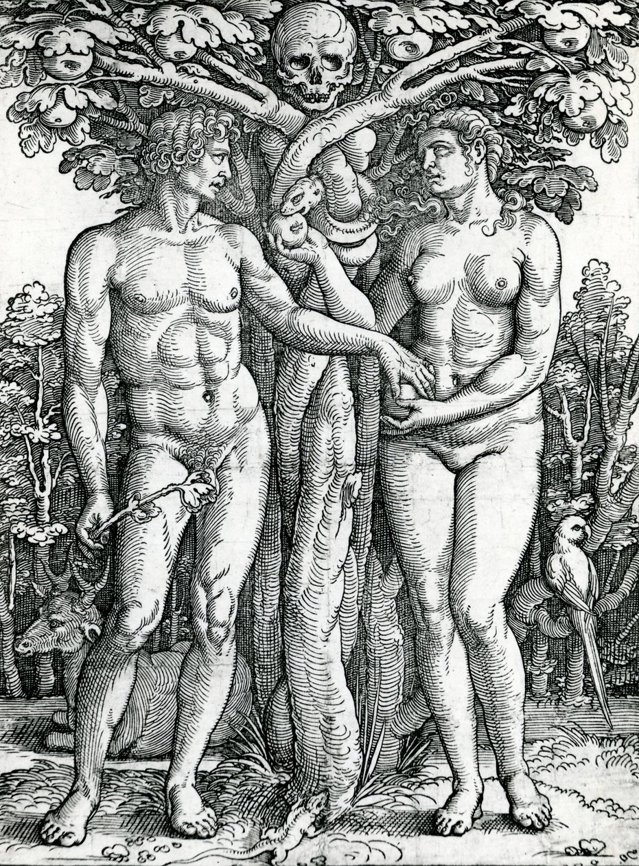 De val van Adam en Eva, ca. 1525-27 door Hans Sebald Beham