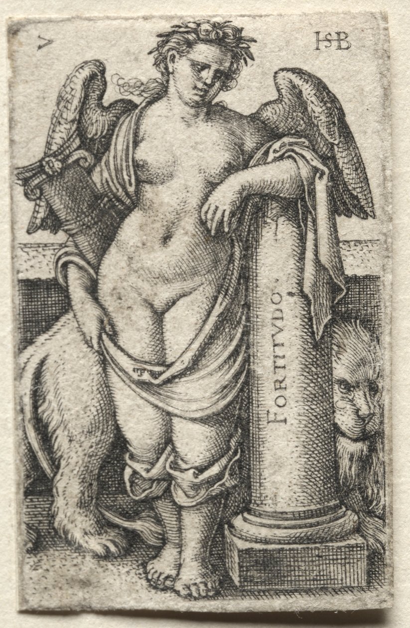 De Kennis van God en de Zeven Hoofddeugden: Moed - Fortitudo door Hans Sebald Beham