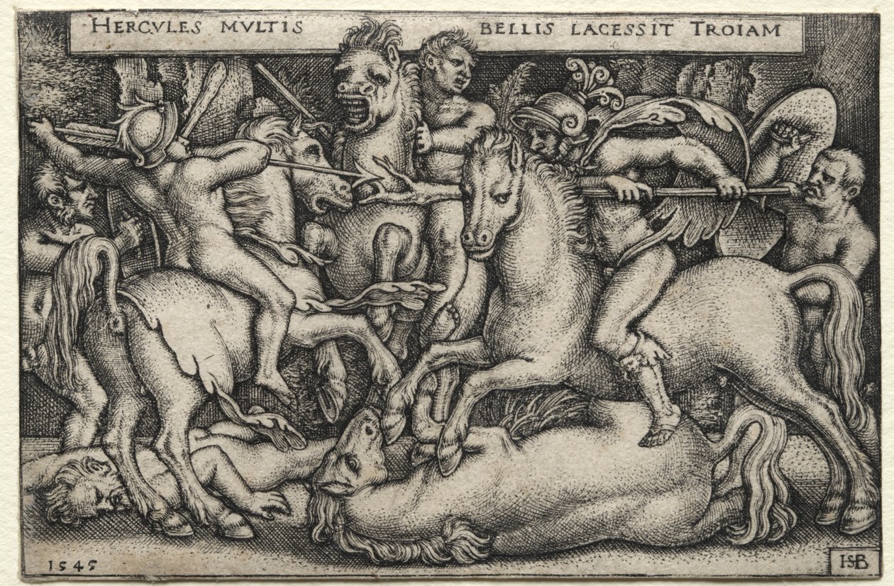 De werken van Hercules: Hercules verovert Troje door Hans Sebald Beham