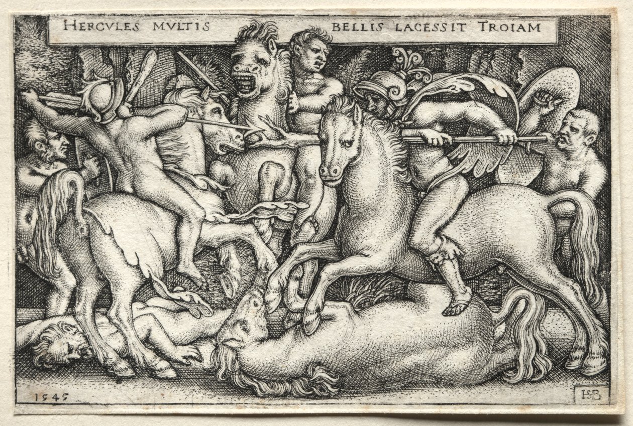 De werken van Hercules: Hercules verovert Troje door Hans Sebald Beham