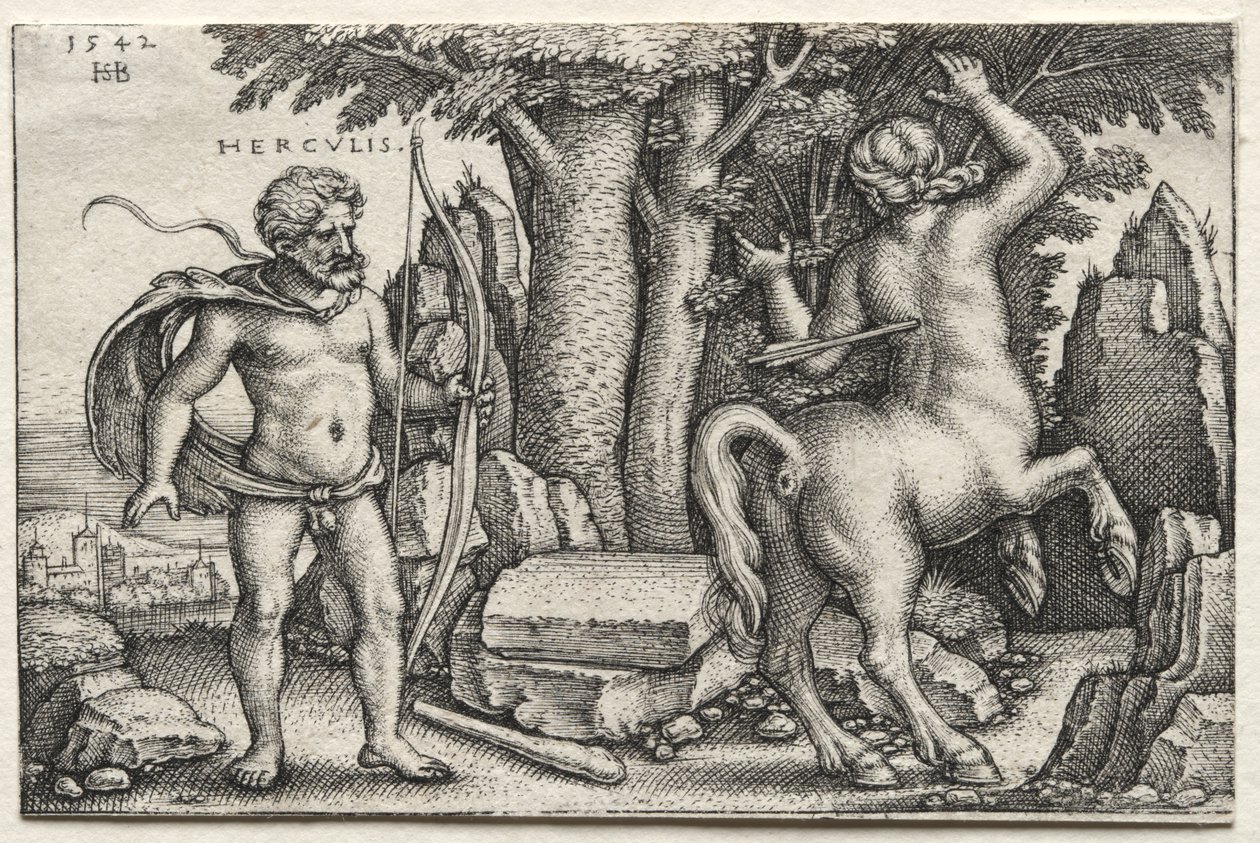 Hercules en Nessus door Hans Sebald Beham