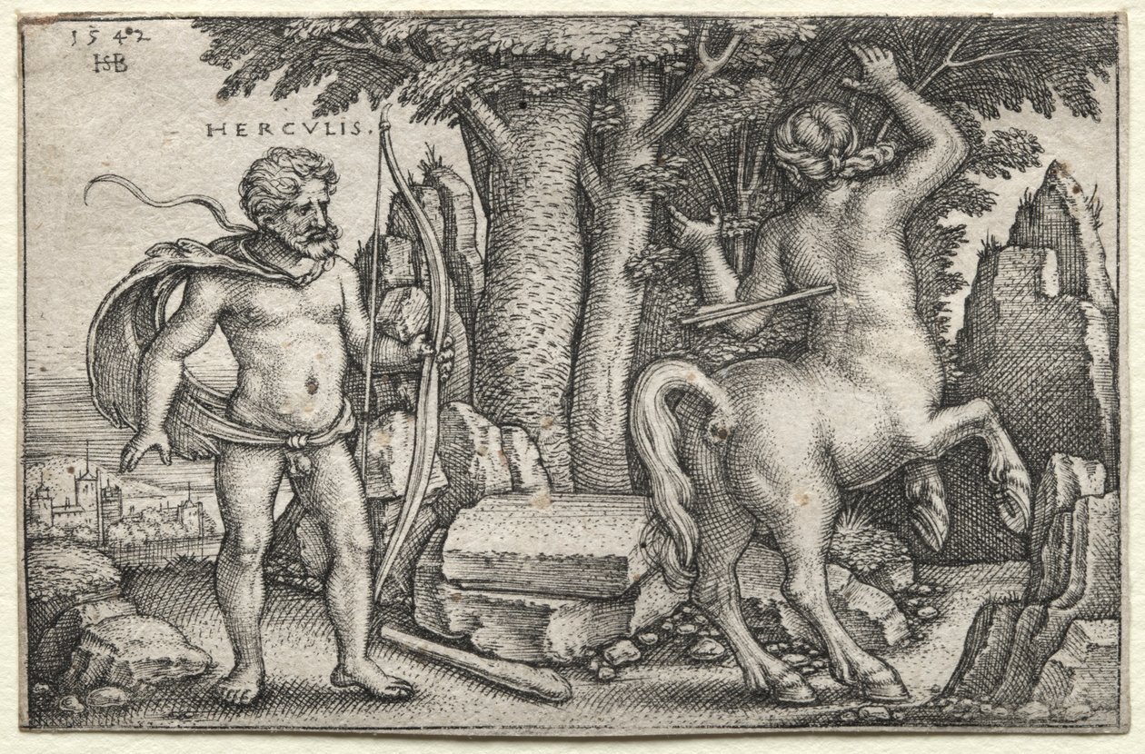 Hercules en Nessus, 1542. door Hans Sebald Beham