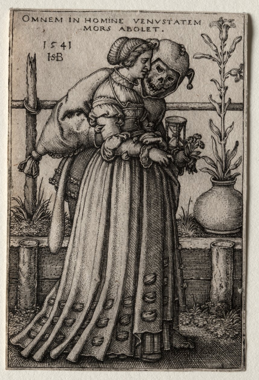 De dame van de dood vermomd als een dwaas door Hans Sebald Beham