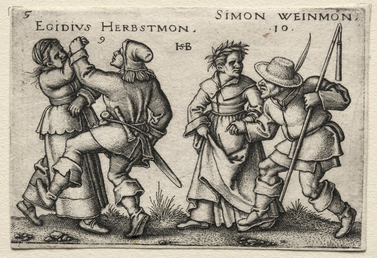 Het Dorpshuwelijk: Egidius Herbstmon / Simon Weimon door Hans Sebald Beham