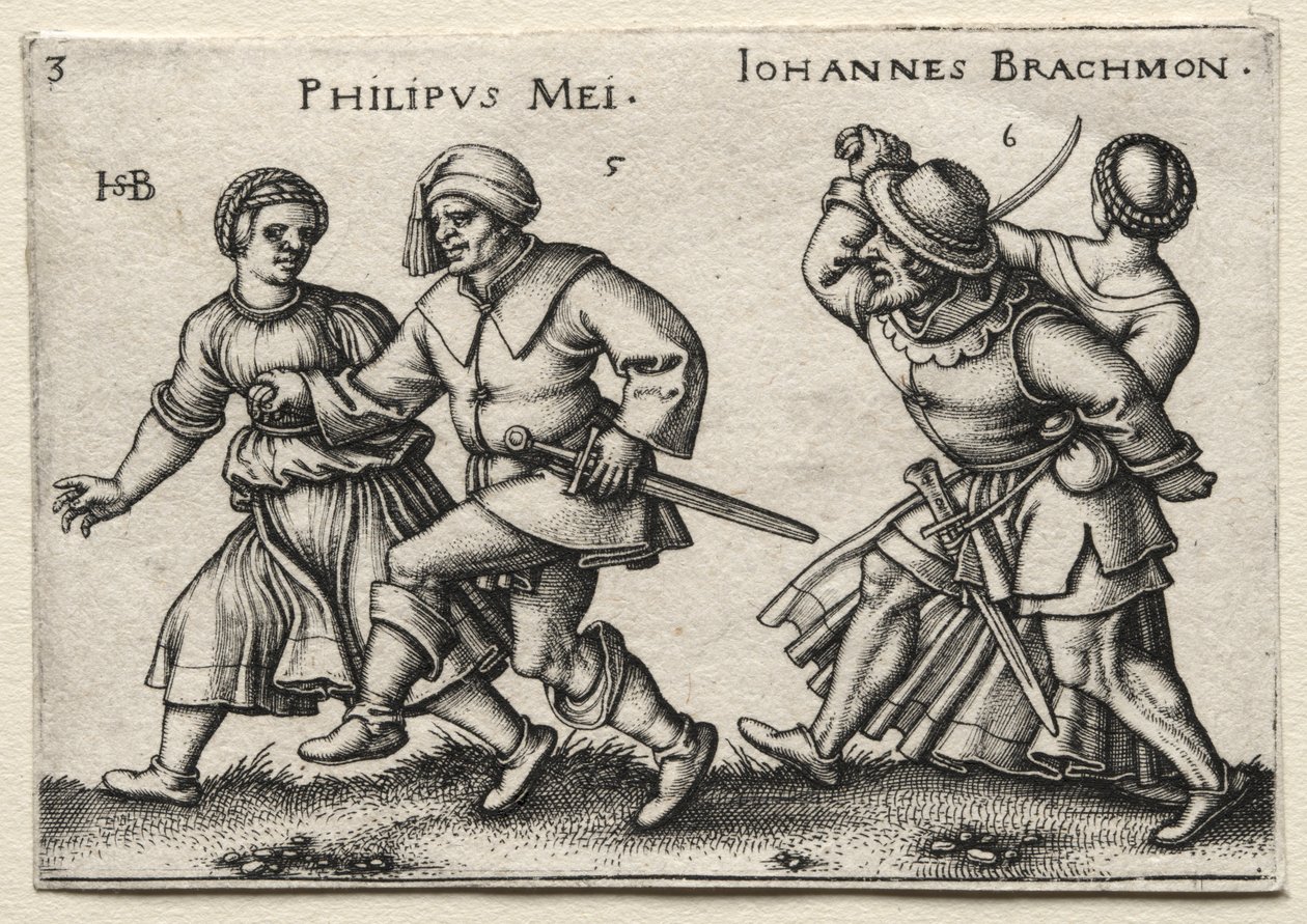 Het Dorpshuwelijk: Philipus Mei / Johannes Brachmon door Hans Sebald Beham
