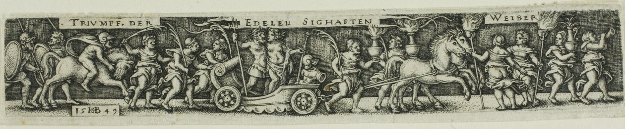Triomfantelijke processie van de edele glorieuze vrouwen door Hans Sebald Beham