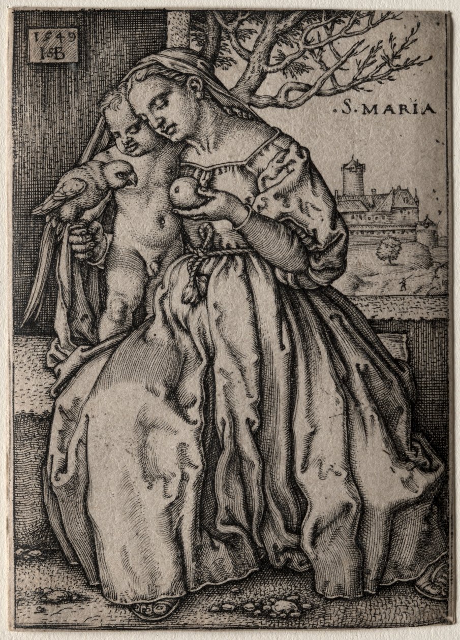 Maagd met de Papegaai door Hans Sebald Beham