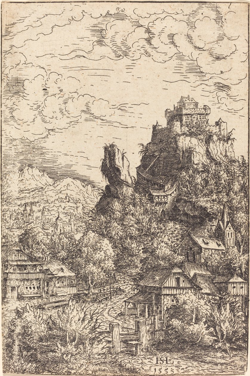 Landschap met een kasteel door Hans Sebald Lautensack