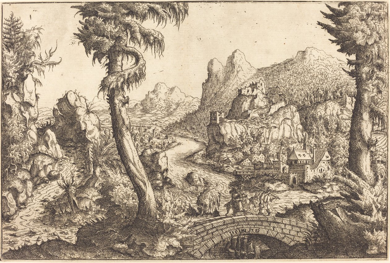 De vlucht naar Egypte, 1558 door Hans Sebald Lautensack