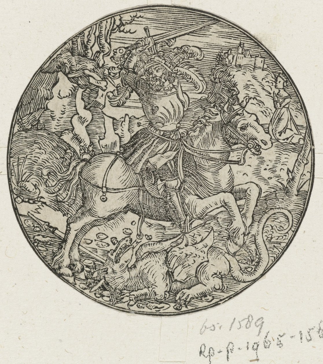 H. Joris doodt de draak door Hans Springinklee (manner of)