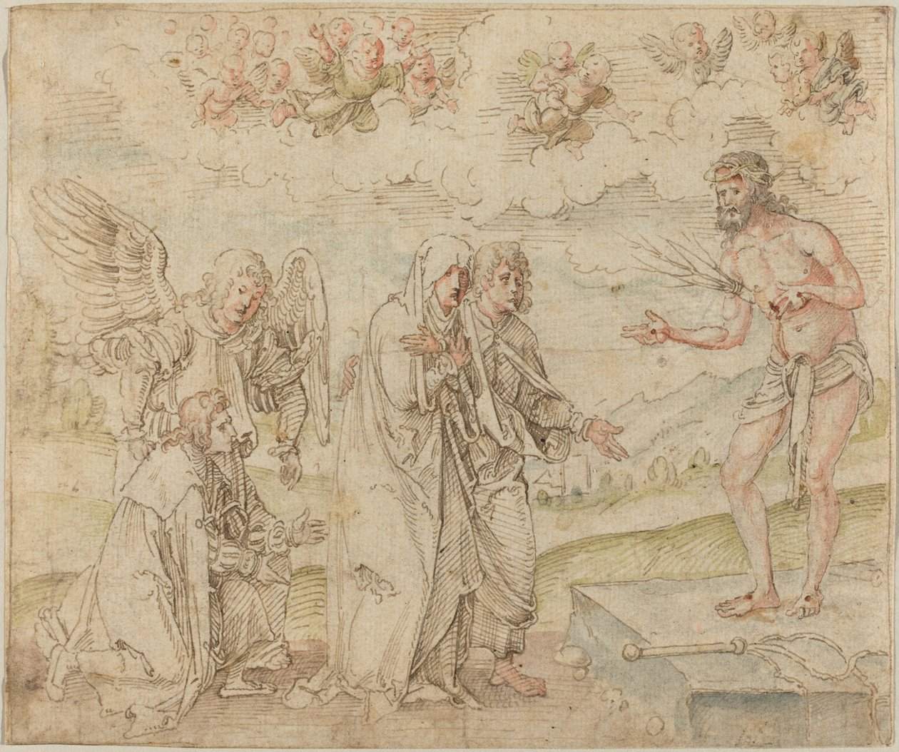 Maria en Johannes voor de Man van Smarten door Hans Süss von Kulmbach