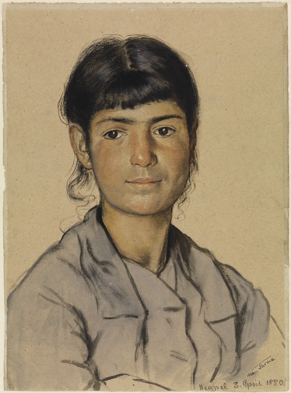 Portret van een jonge Napolitaanse vrouw door Hans Thoma