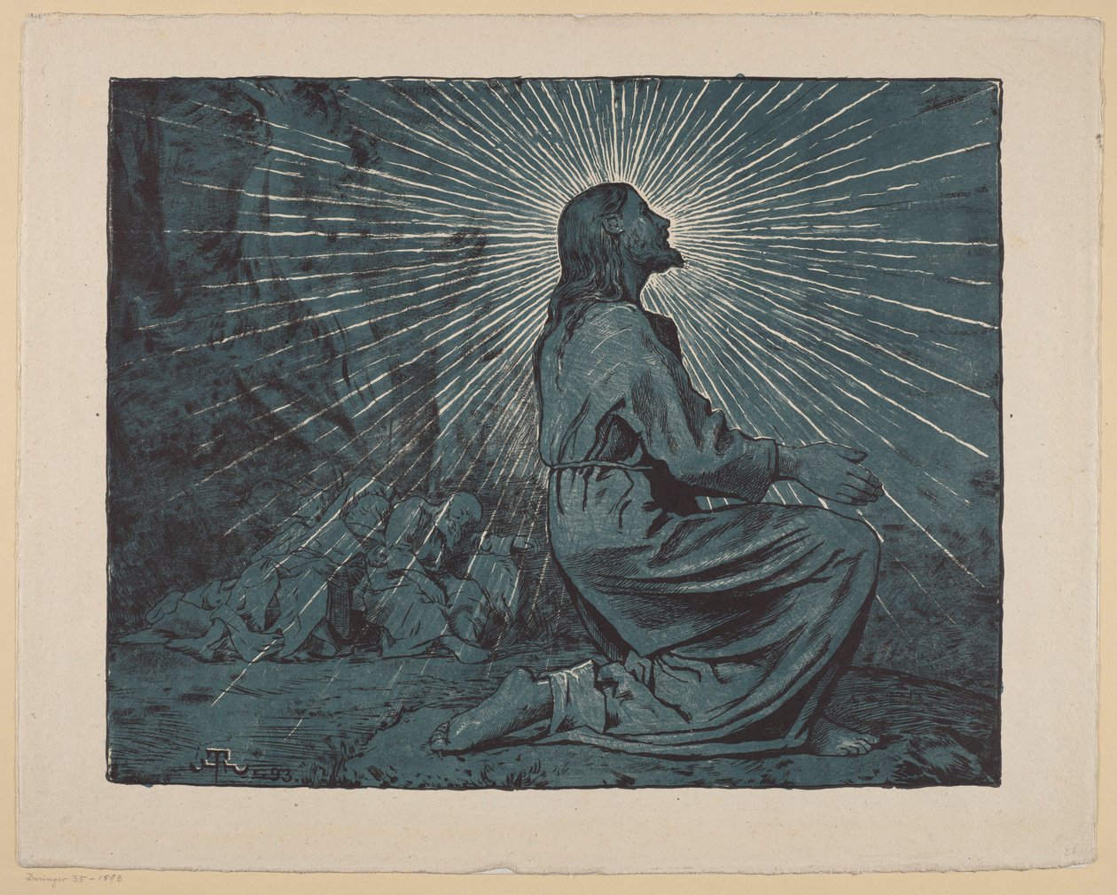 Christus in gebed op de Olijfberg door Hans Thoma