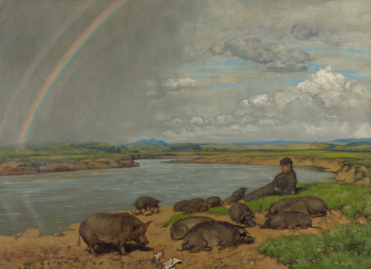 De verloren zoon (De varkenshoeder) door Hans Thoma