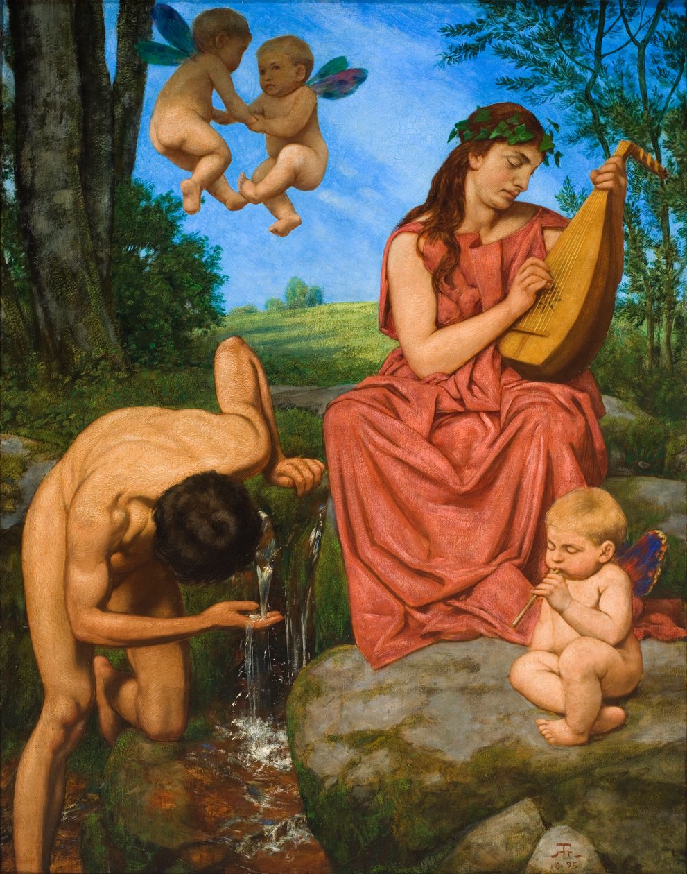 Die Quelle, 1895 door Hans Thoma