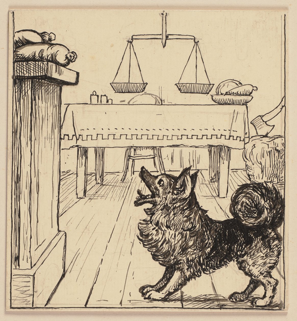 Tekening voor het leerboek: schalen door Hans Thoma