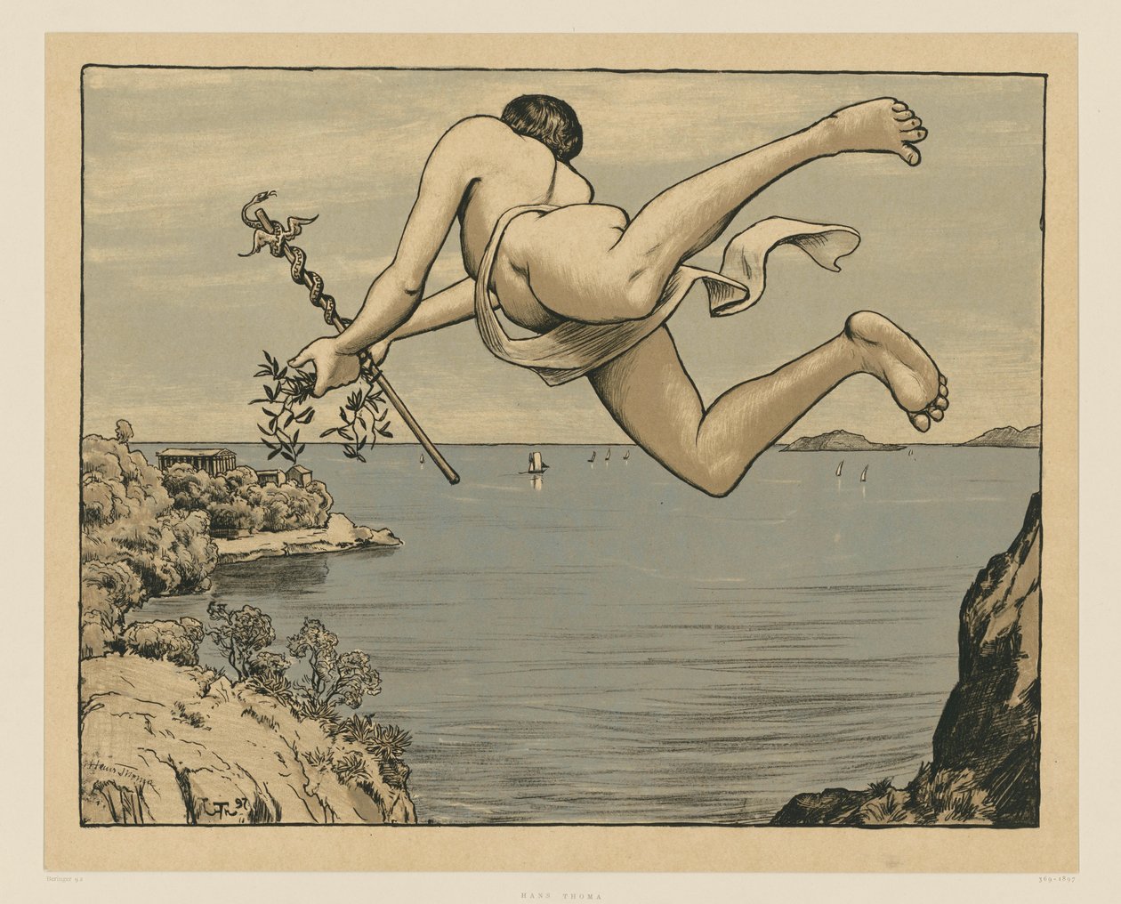 Vliegende Mercurius door Hans Thoma
