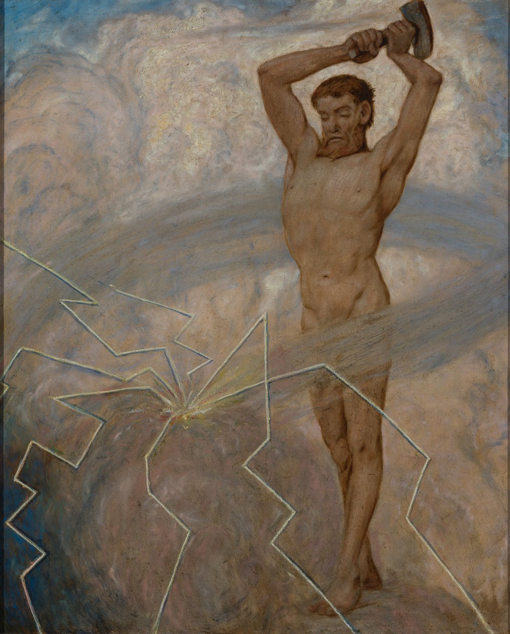Juli (Thor, de god van de donder) door Hans Thoma
