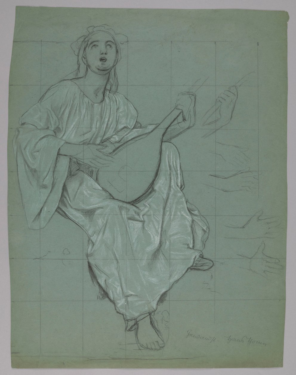 Lutnistka (voor- en achterzijde) door Hans Thoma