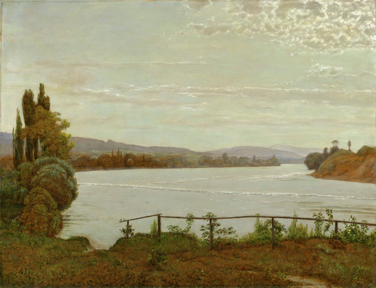 Morgen aan de Bovenrijn bij Säckingen door Hans Thoma