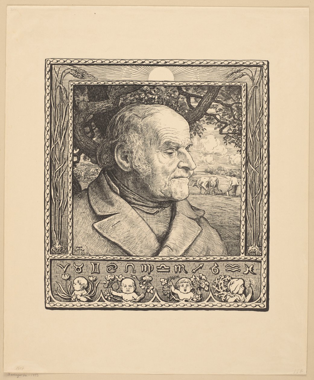 Portret van een man tegen de achtergrond van een orka door Hans Thoma