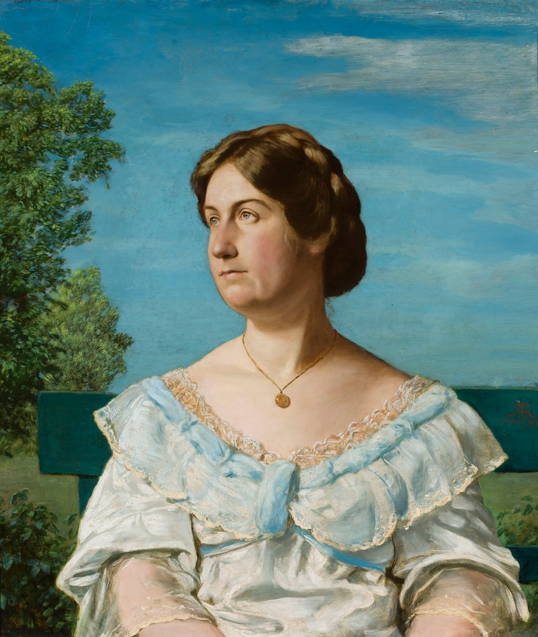 Portret van de pleegdochter van de kunstenaar – Elli Blaue door Hans Thoma
