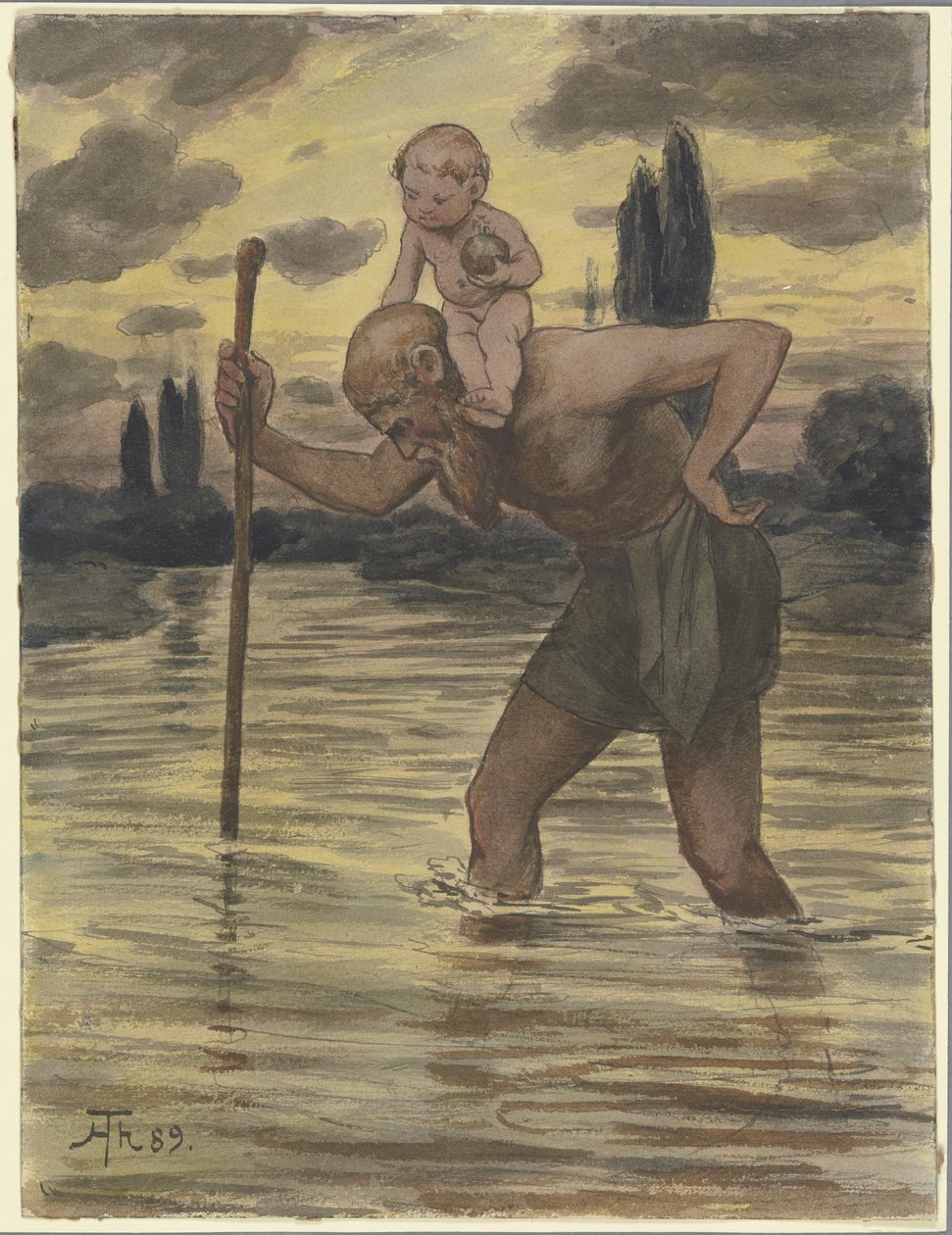 Sint-Christoffel door Hans Thoma