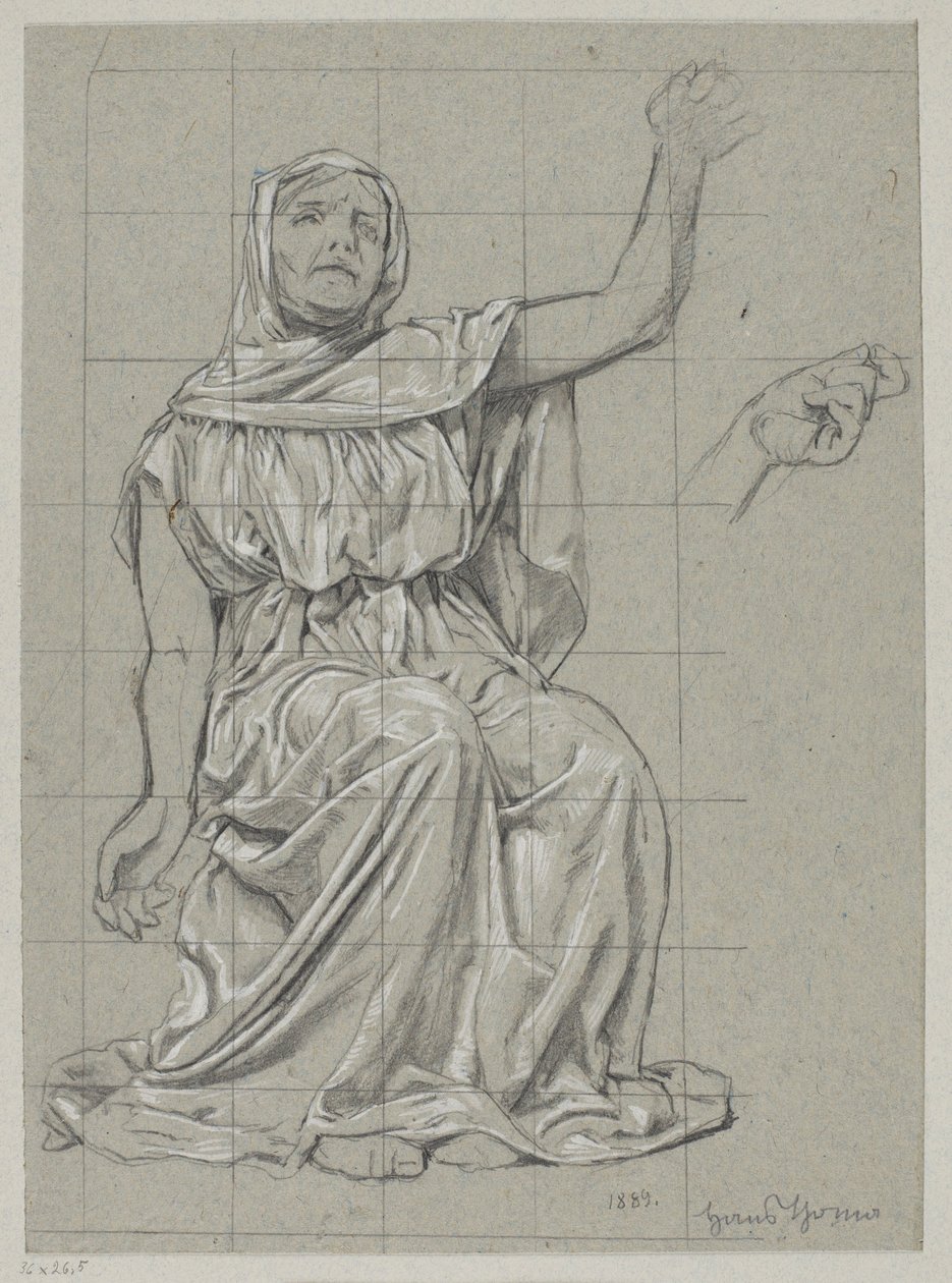 Studie van een van de Nornen door Hans Thoma