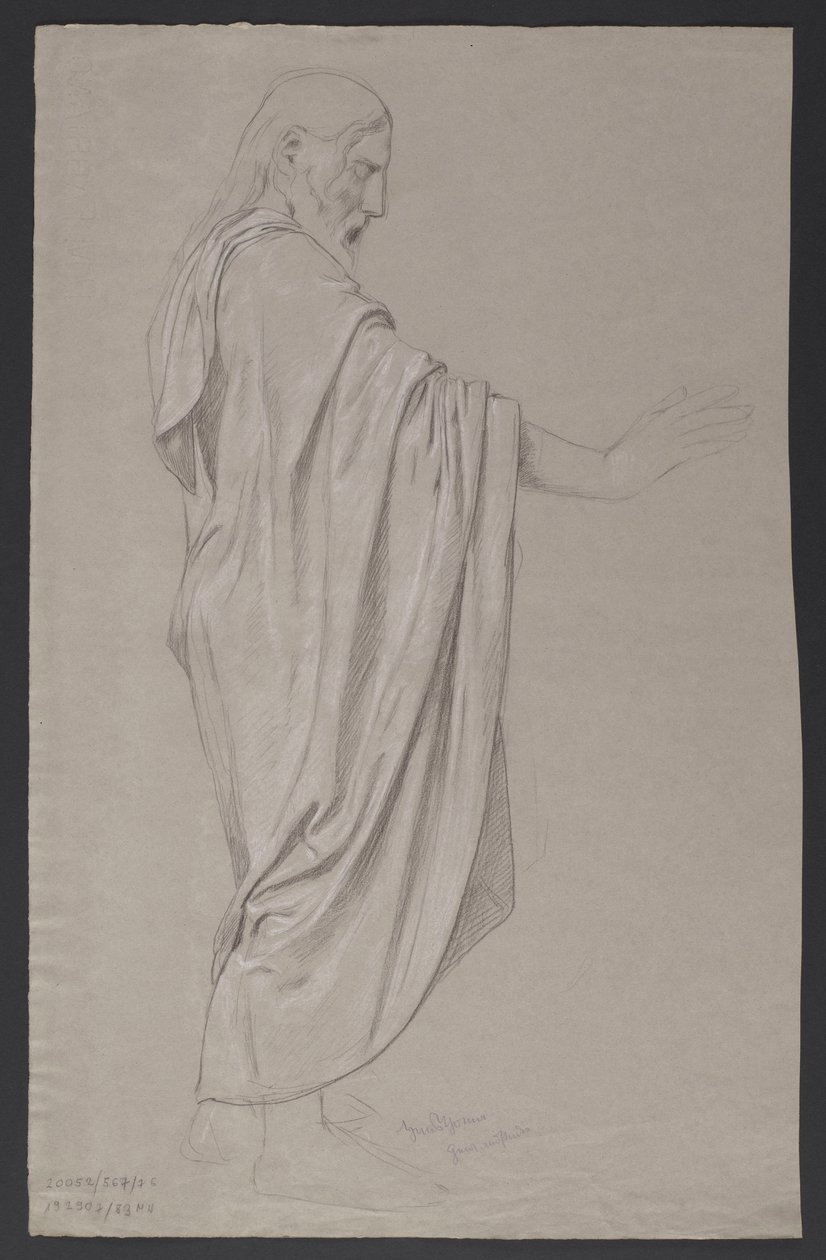 Schets van de figuur van Christus door Hans Thoma