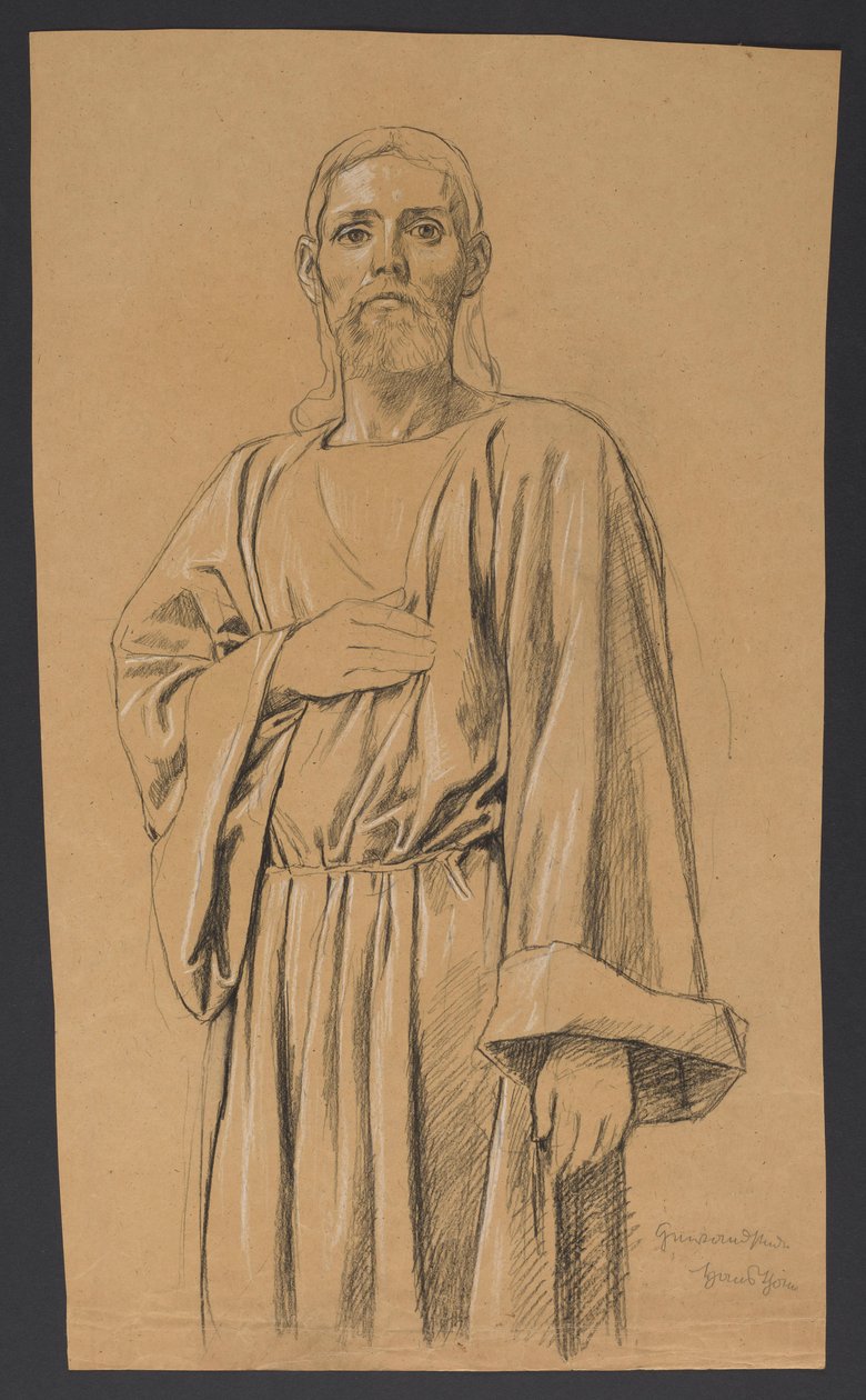 Schets van een Christusfiguur door Hans Thoma