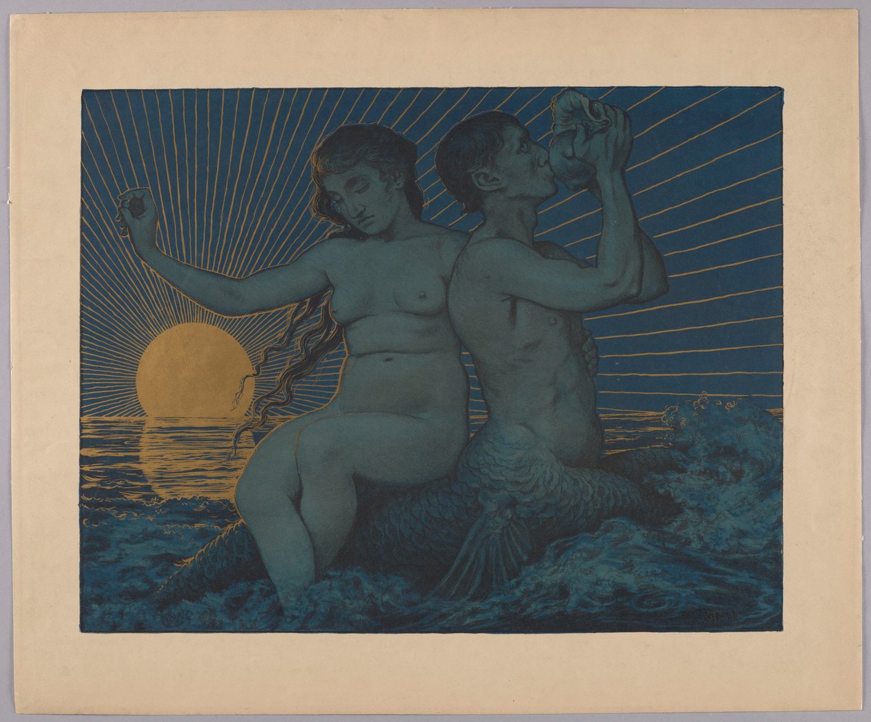 Tryton in Nereida door Hans Thoma