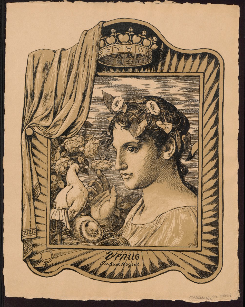 ‘Venus, heerseres van het jaar’. Ontwerpen voor de ‘Eeuwigdurende beeldkalender’, deel II (Immerwährender Bilderkalender) door Hans Thoma