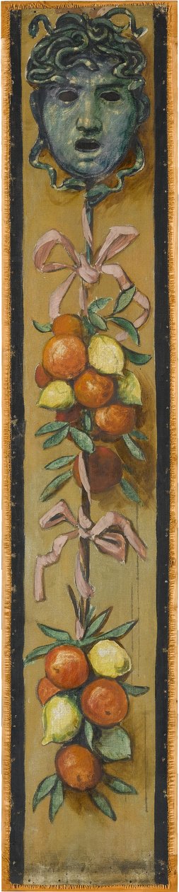 Wandfries aus dem Musiksaal des Hauses Pringsheim, München: Medusenhaupt, Orangen- und Zitronenbündel. Links von Inv.-Nr. 1925 door Hans Thoma