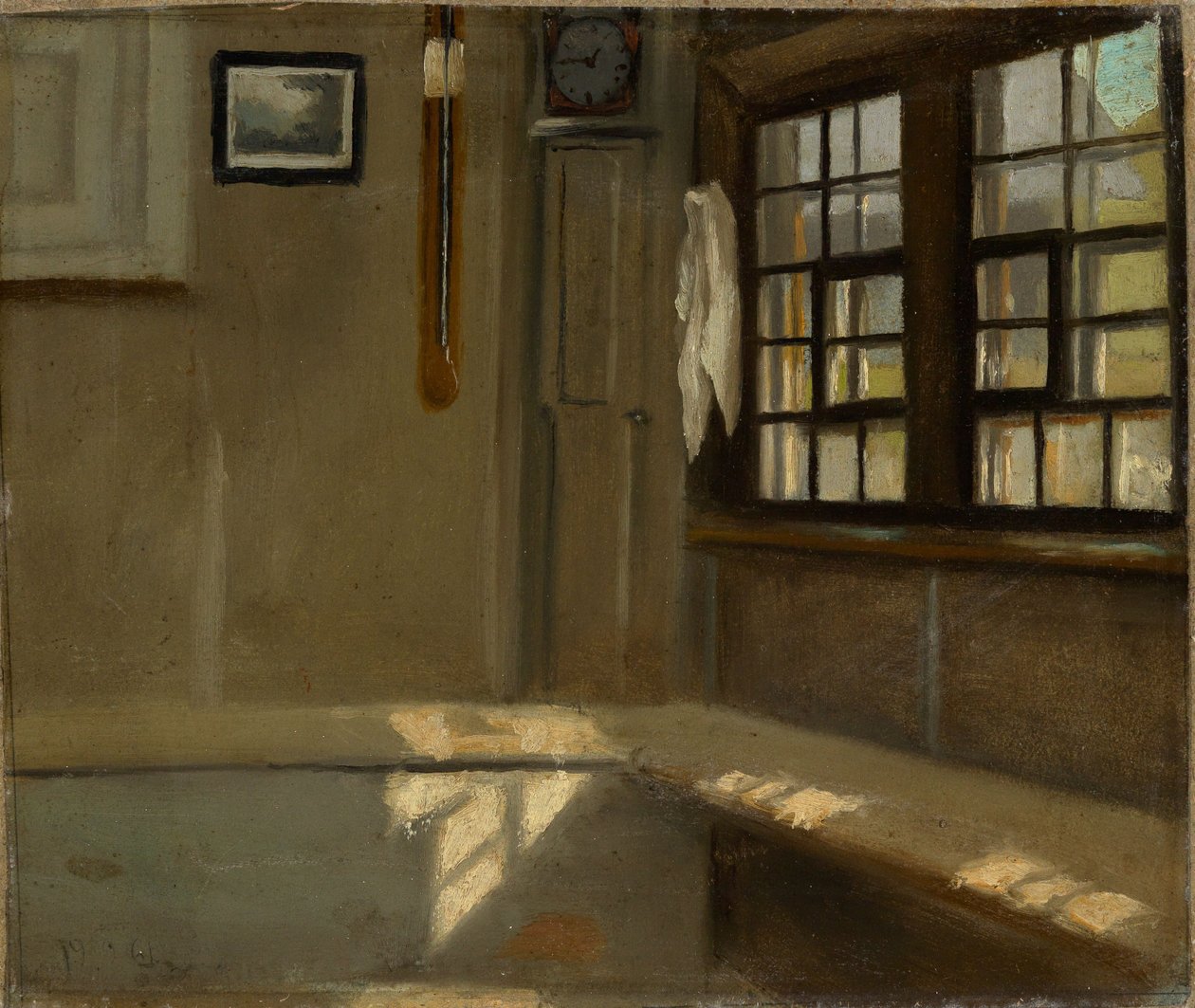 Hoek van een kamer in een boerderij door Hans Thoma