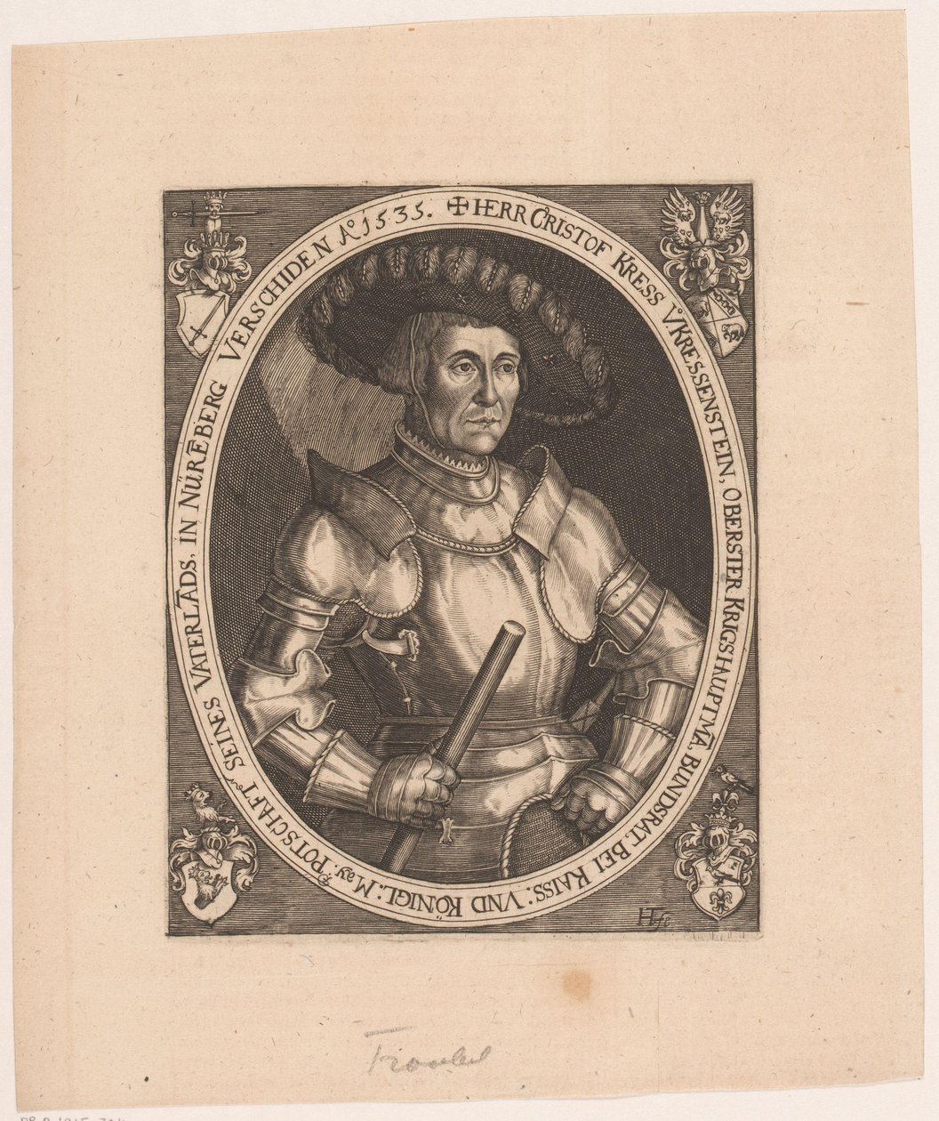 Portret van Christoph I Kreß von Kressenstein door Hans Troschel