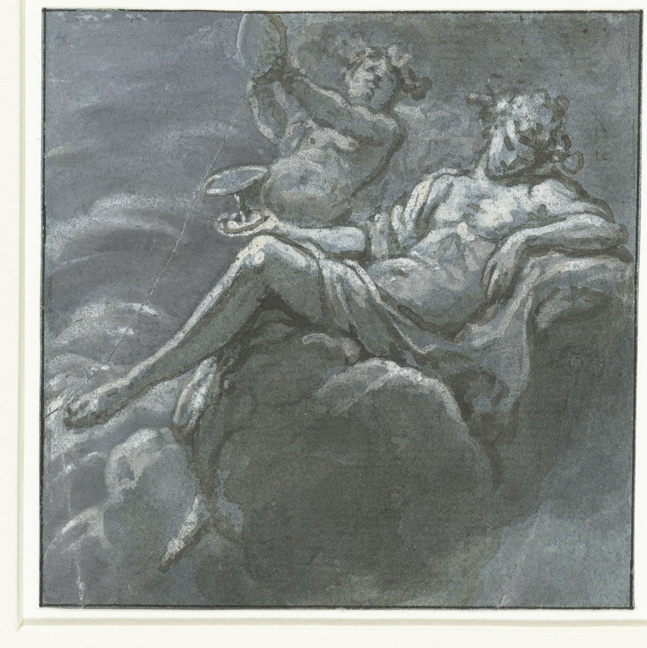 Bacchus met een drinkschaal en een Sileen door Hans Ulrich Franck
