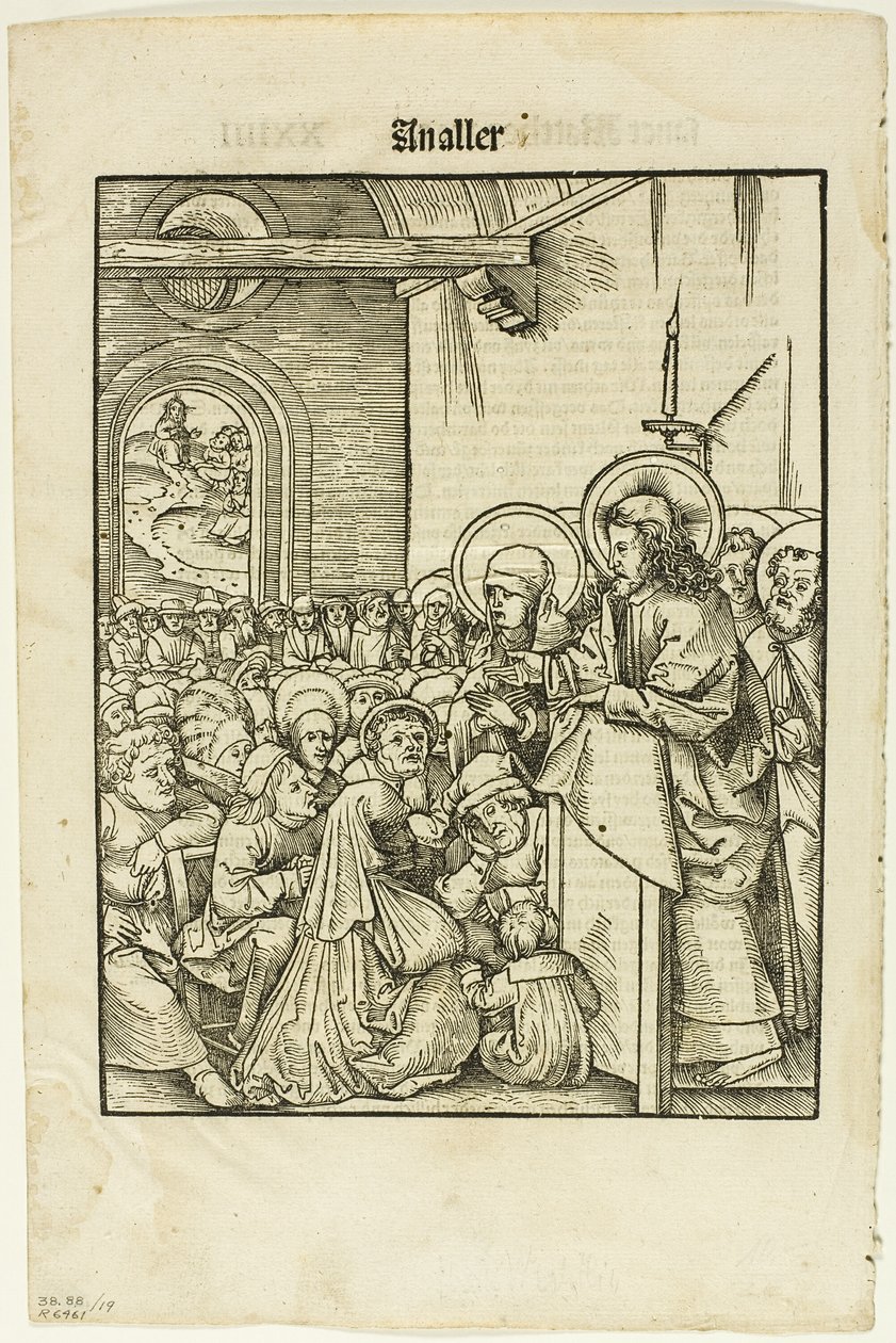 Christus predikend, uit Leben Jesu Christi, plaat 19 uit Houtsneden uit boeken van de XVIe eeuw door Hans Wechtlin I