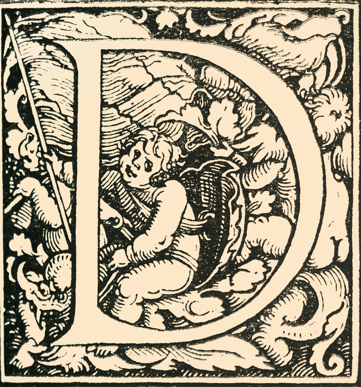 D - Een alfabet door Hans Weiditz, ca. 1520-1521, 1908 door Hans Weiditz