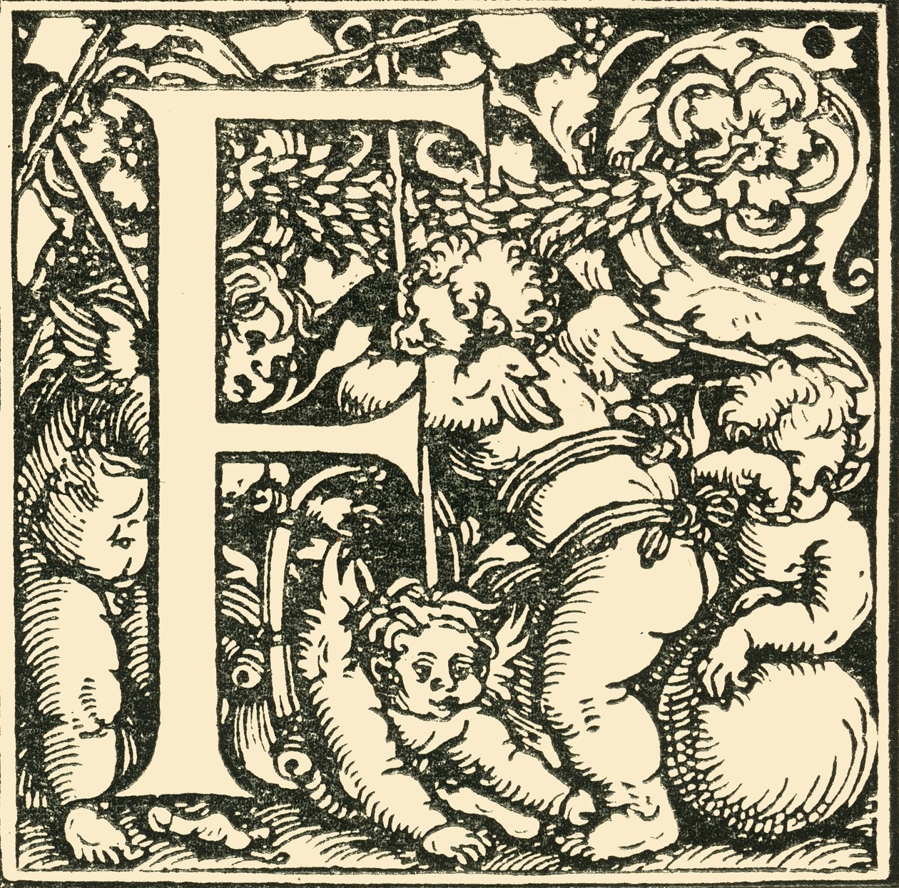 F - Een Alfabet door Hans Weiditz, ca. 1520-1521, 1908 door Hans Weiditz