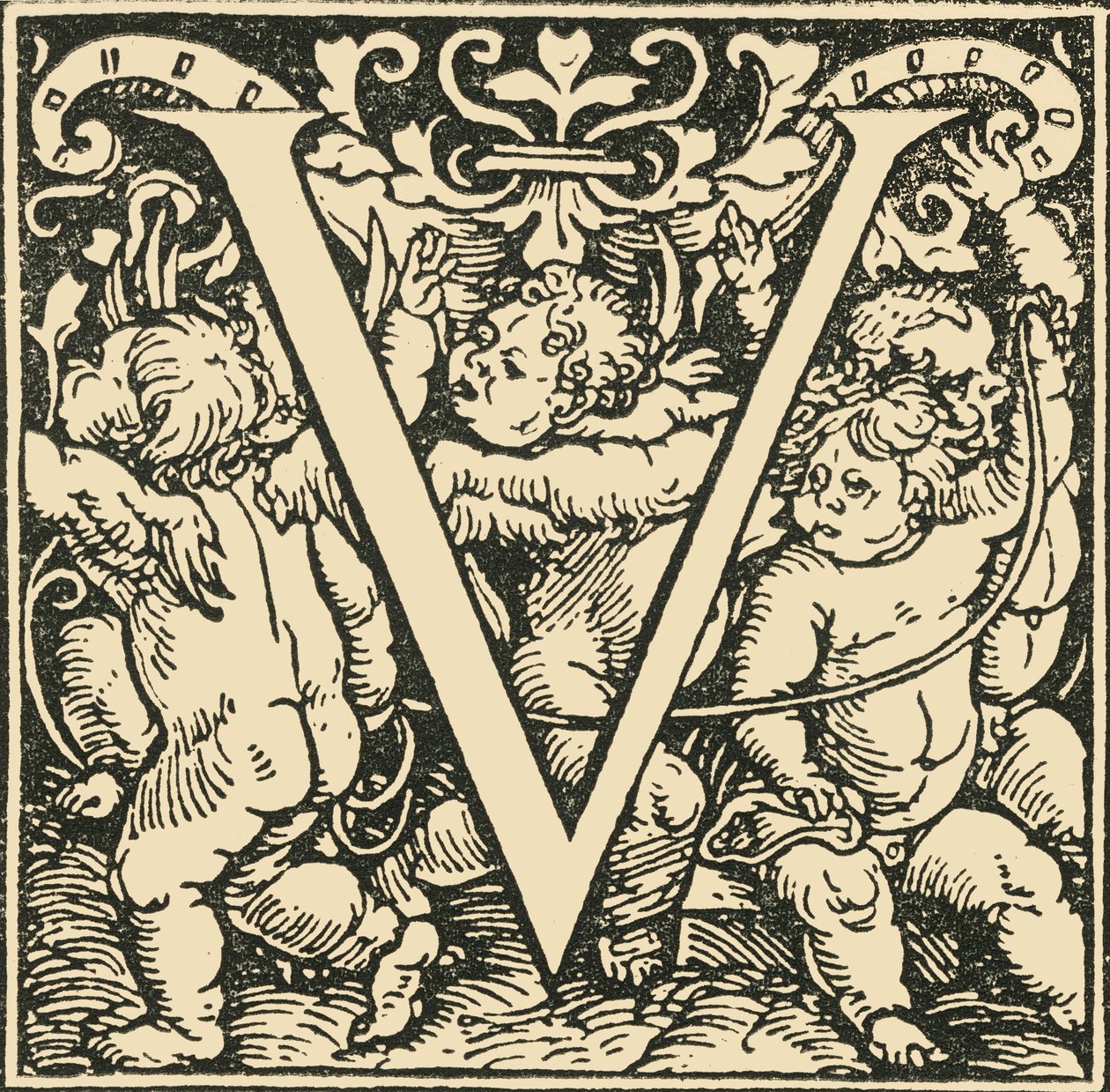 V - Een Alfabet door Hans Weiditz, ca. 1520-1521, 1908 door Hans Weiditz