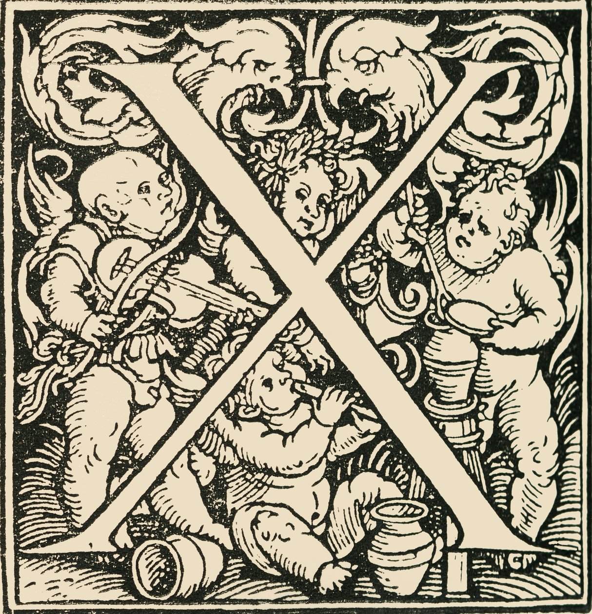 X - Een Alfabet door Hans Weiditz, c1520-1521, 1908 door Hans Weiditz