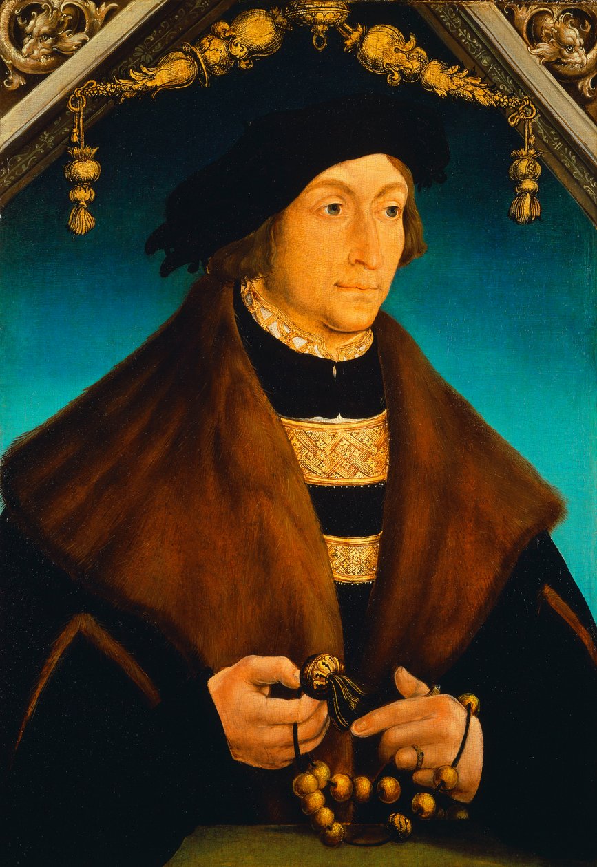 Portret van de Paltsgraaf George van Wittelsbach, Bisschop van Speyer door Hans Wertinger